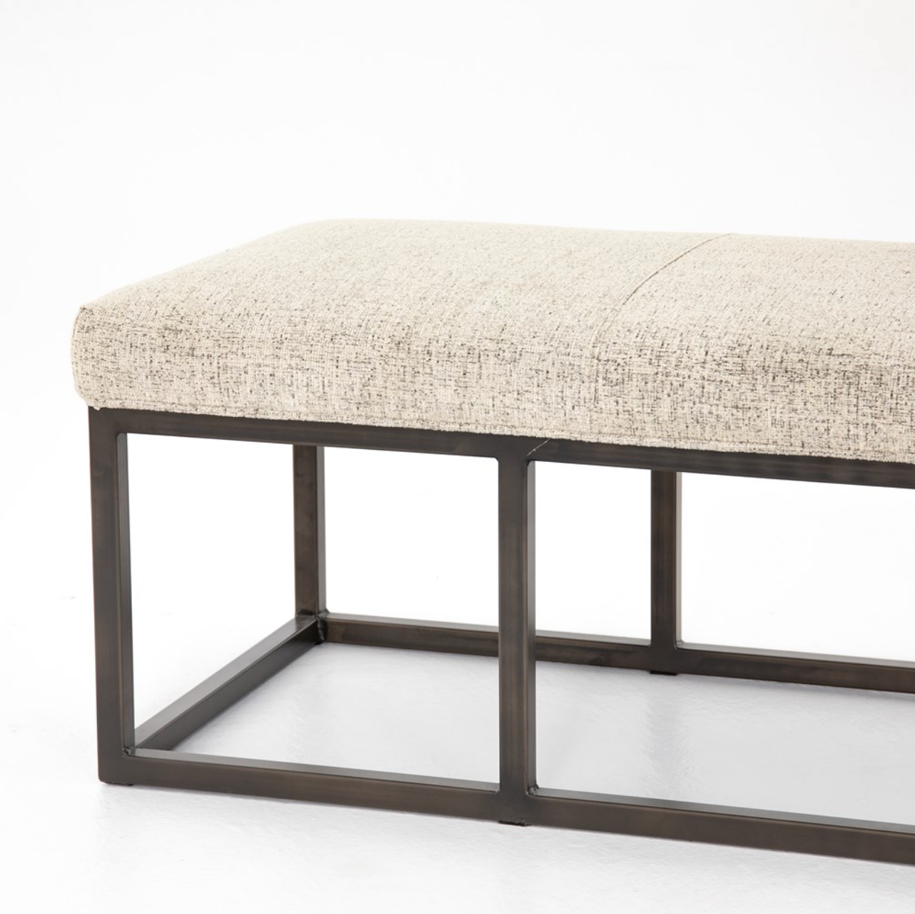 Beaufort 72" Accent Bench - Linen + Gunmetal