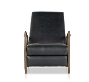 Brandon 29" Top Grain Leather Reclining Chair - Dakota Black