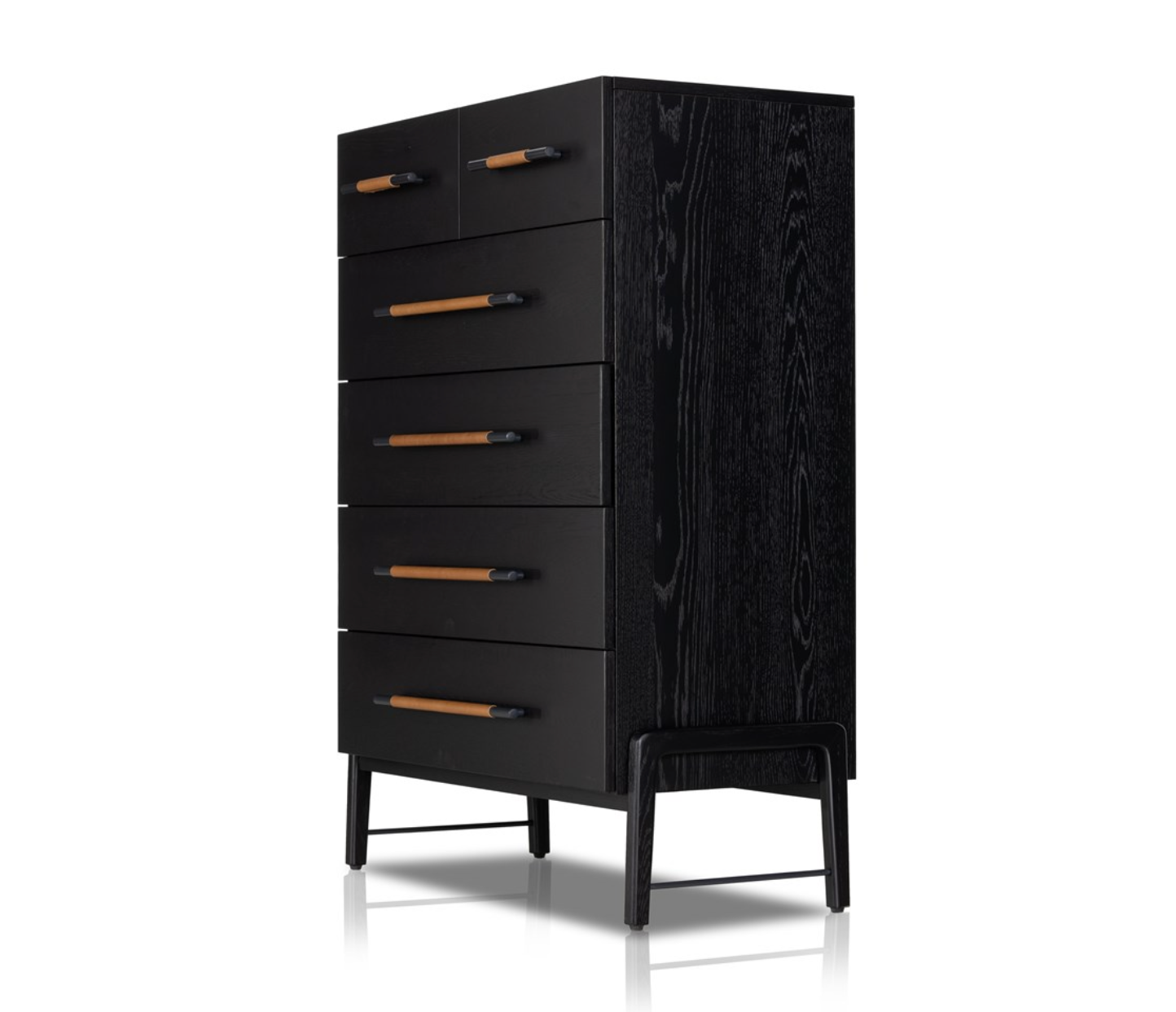 Dale 37" 6 Drawer Tall Dresser - Ebony Oak