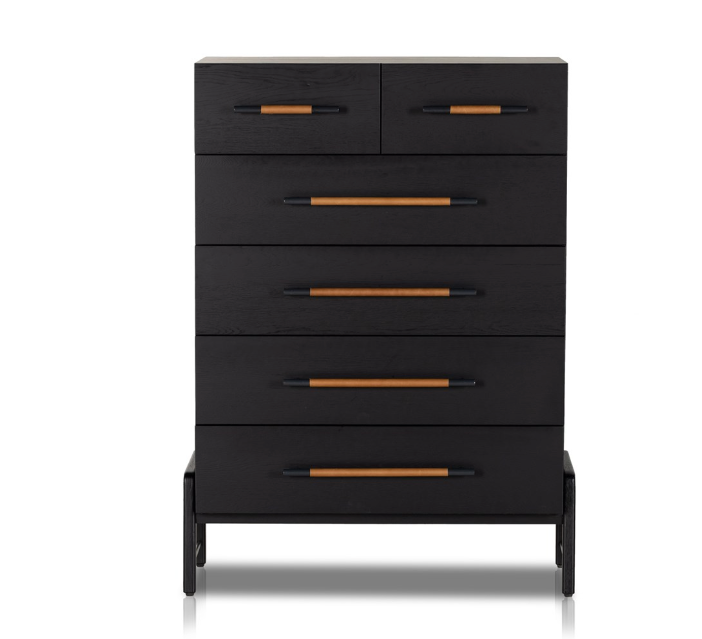 Dale 37" 6 Drawer Tall Dresser - Ebony Oak