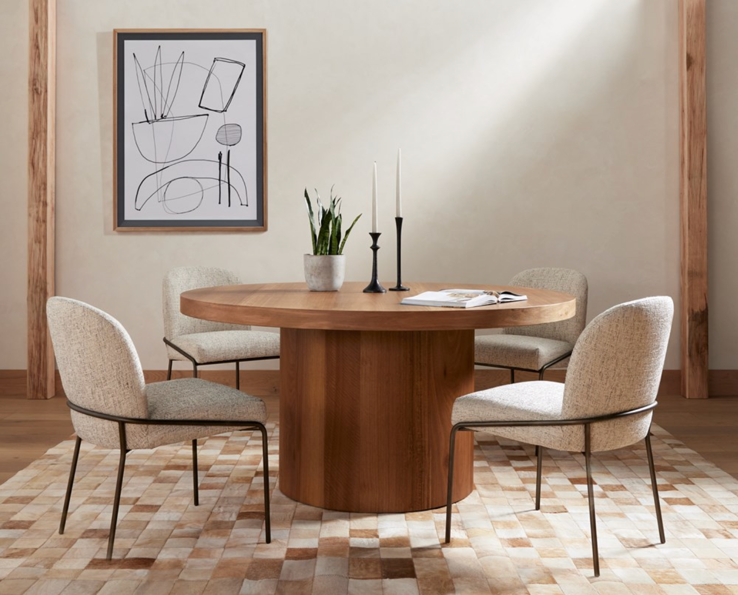 Diego 60" Round Dining Table - Natural Yukas