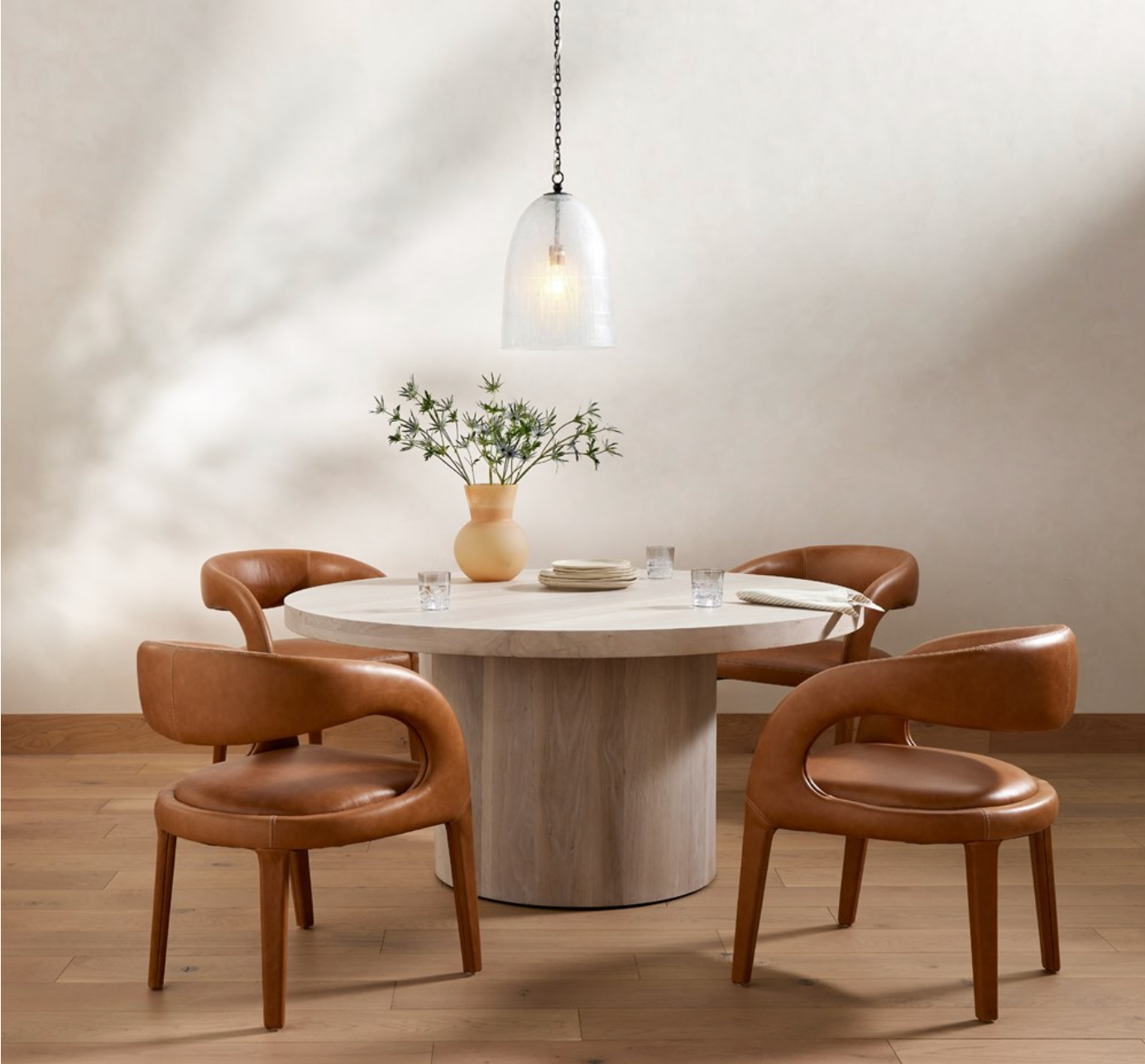 Diego 60" Round Dining Table - Ashen Walnut