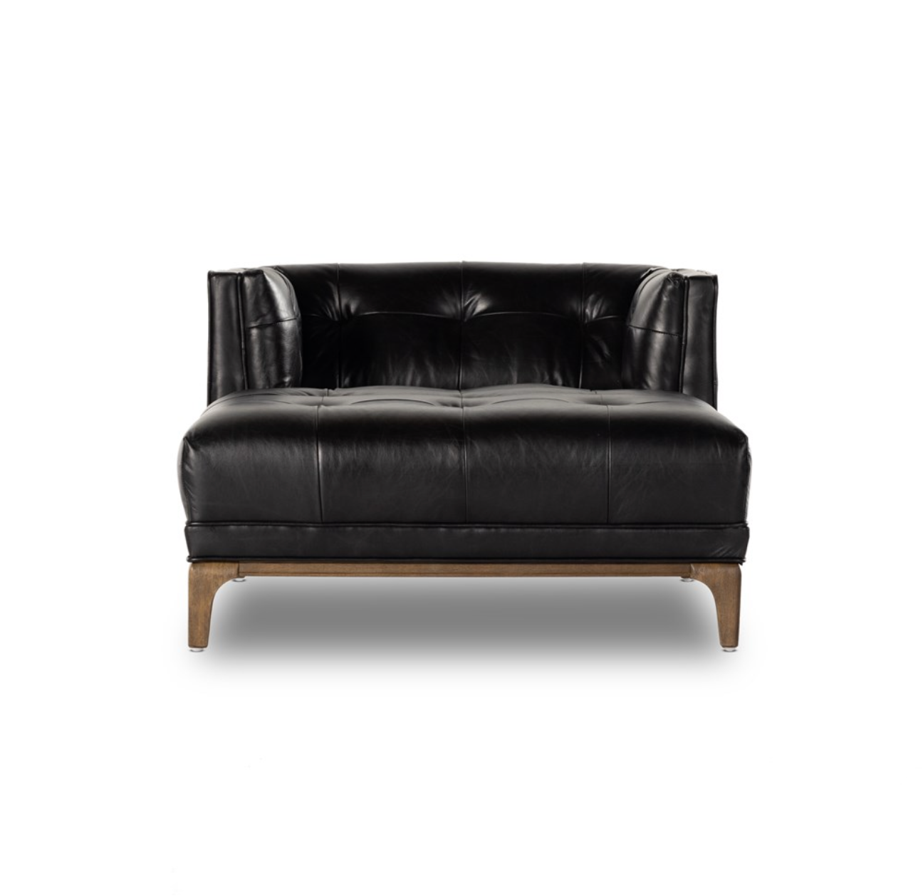 Dillon 62" Top Grain Leather Chaise - Rider Black