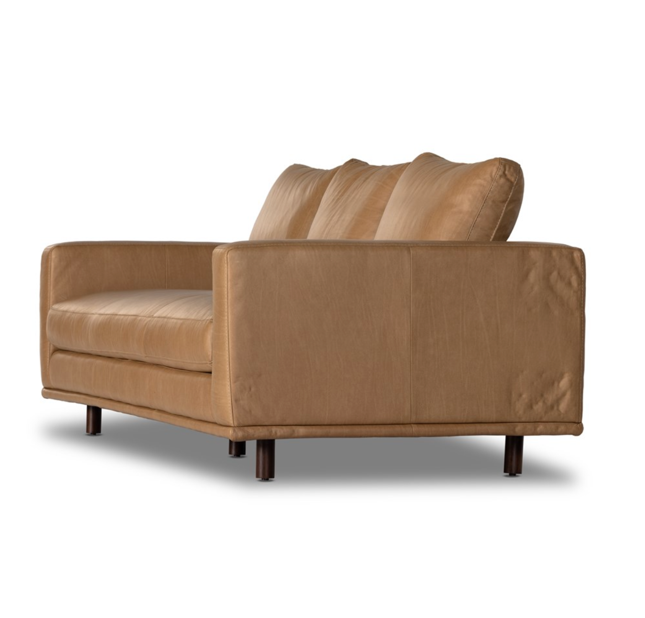 Dominica 85" Top Grain Leather Bench Seat Sofa - Nantucket Taupe