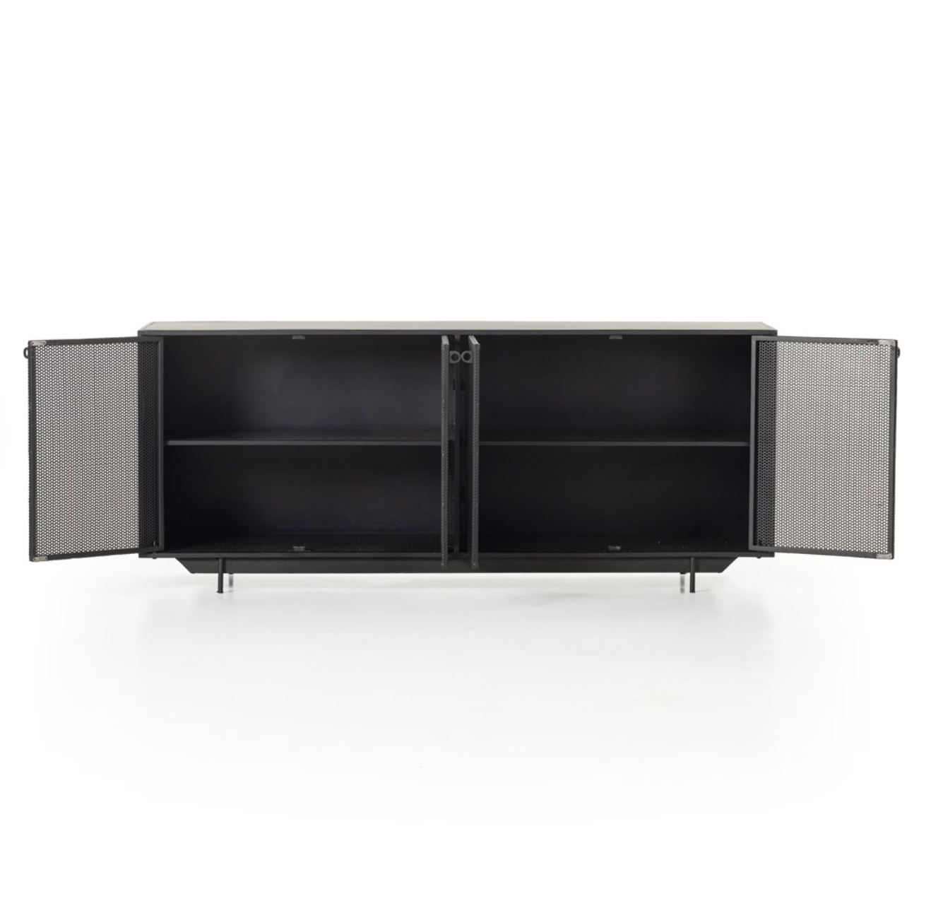 Hendron 73" 4 Door Metal Sideboard - Black