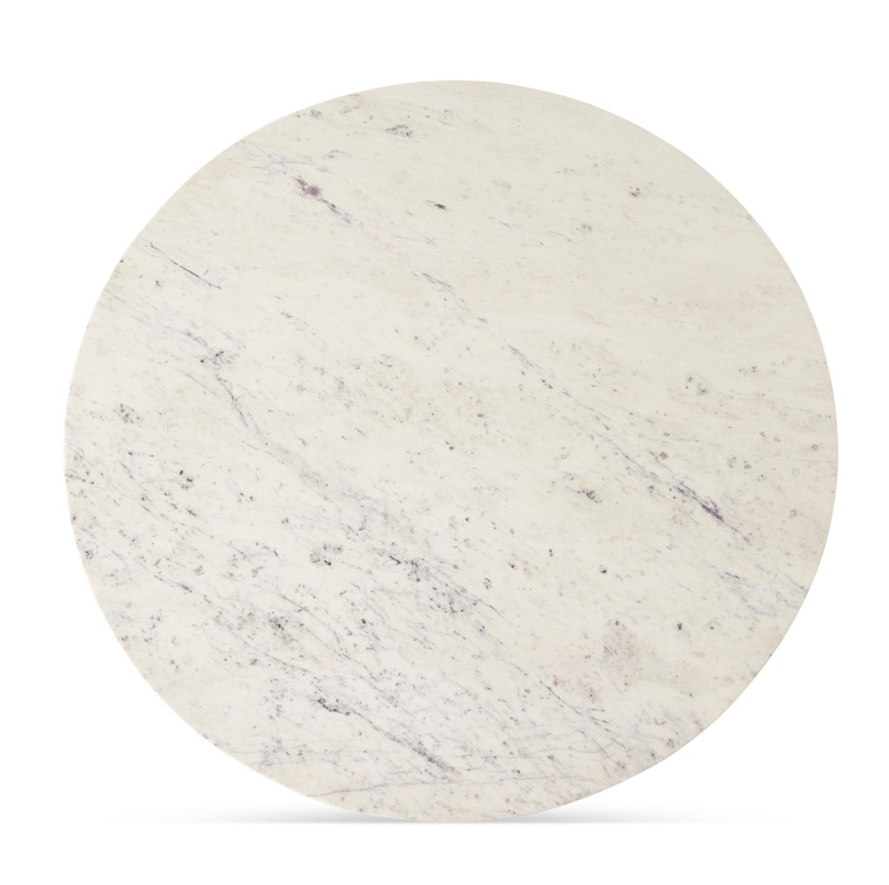 Julian 60" Round Dining Table - White Marble + Antique Brass