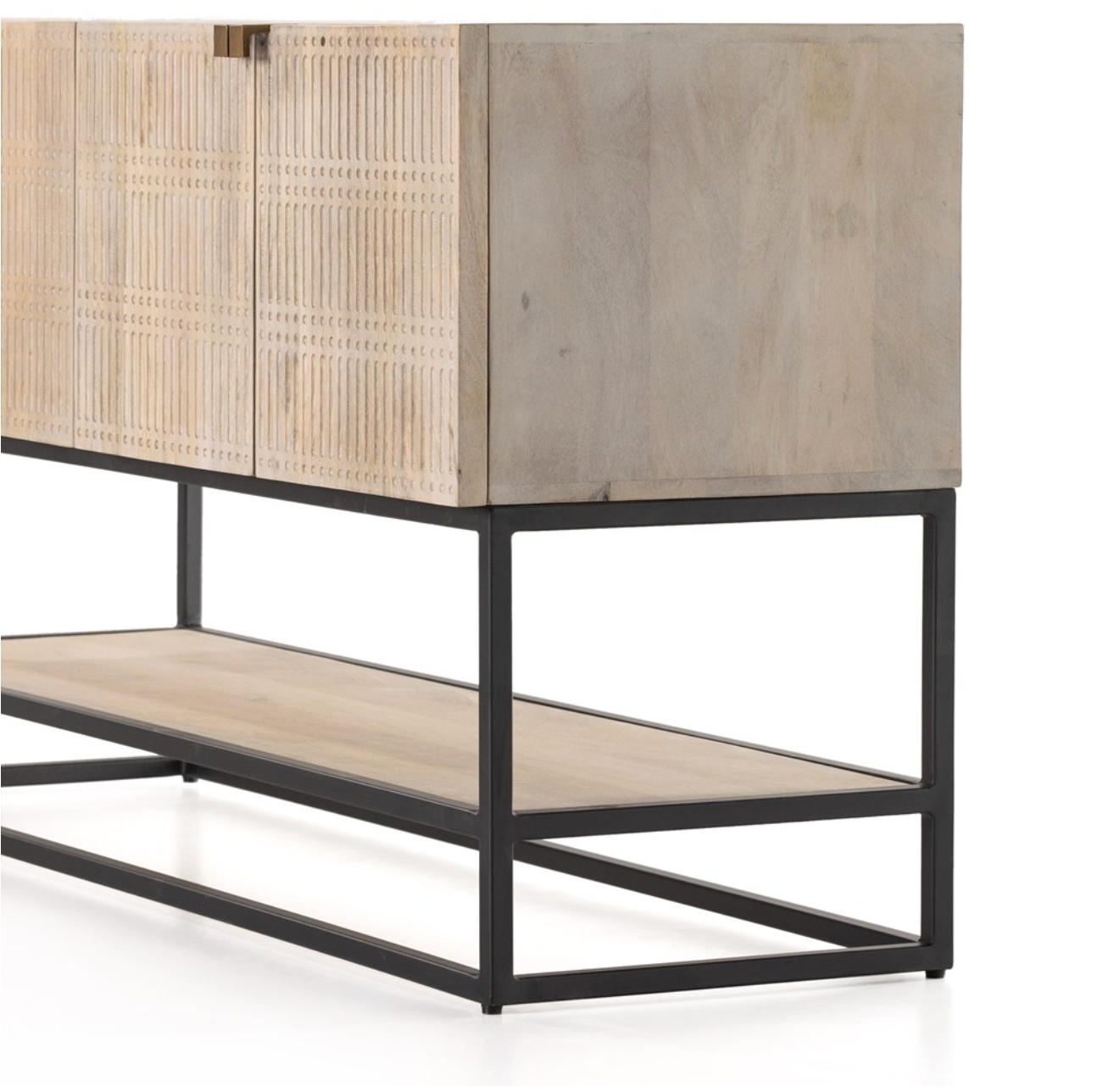 Kenton 56" Wood + Iron Media Console - Light Wash