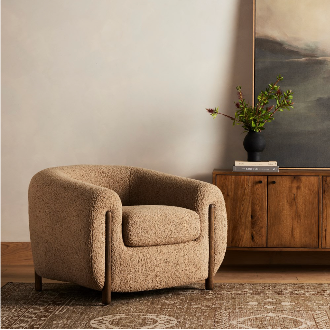 Lyla 38" Tub Chair - Sheepskin Camel