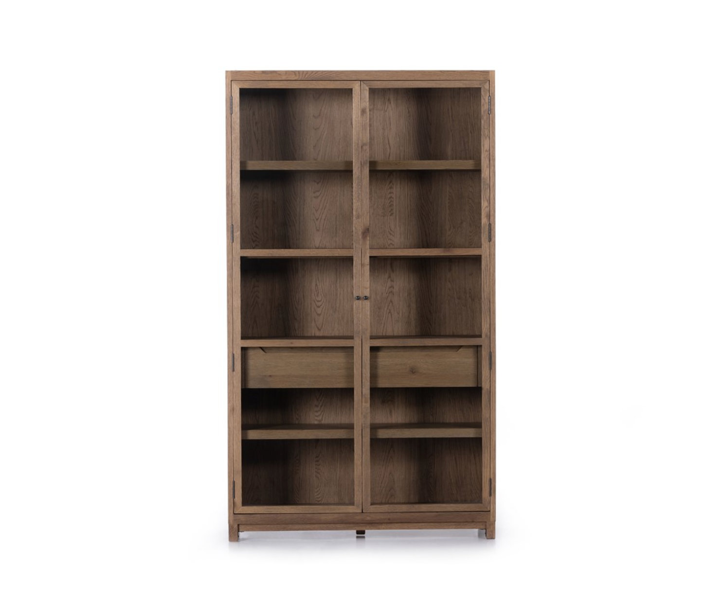 Mika 48" Oak + Glass Cabinet - Drifted Oak Solid