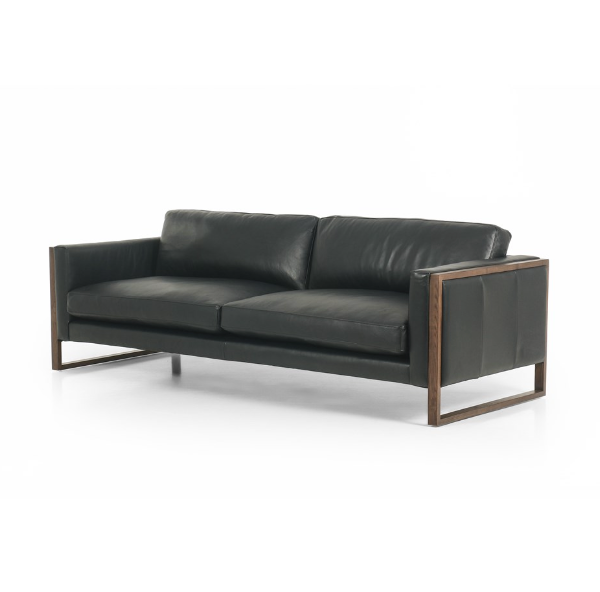 Otto 97" Top Grain Leather 2 Cushion Sofa - Harrison Black