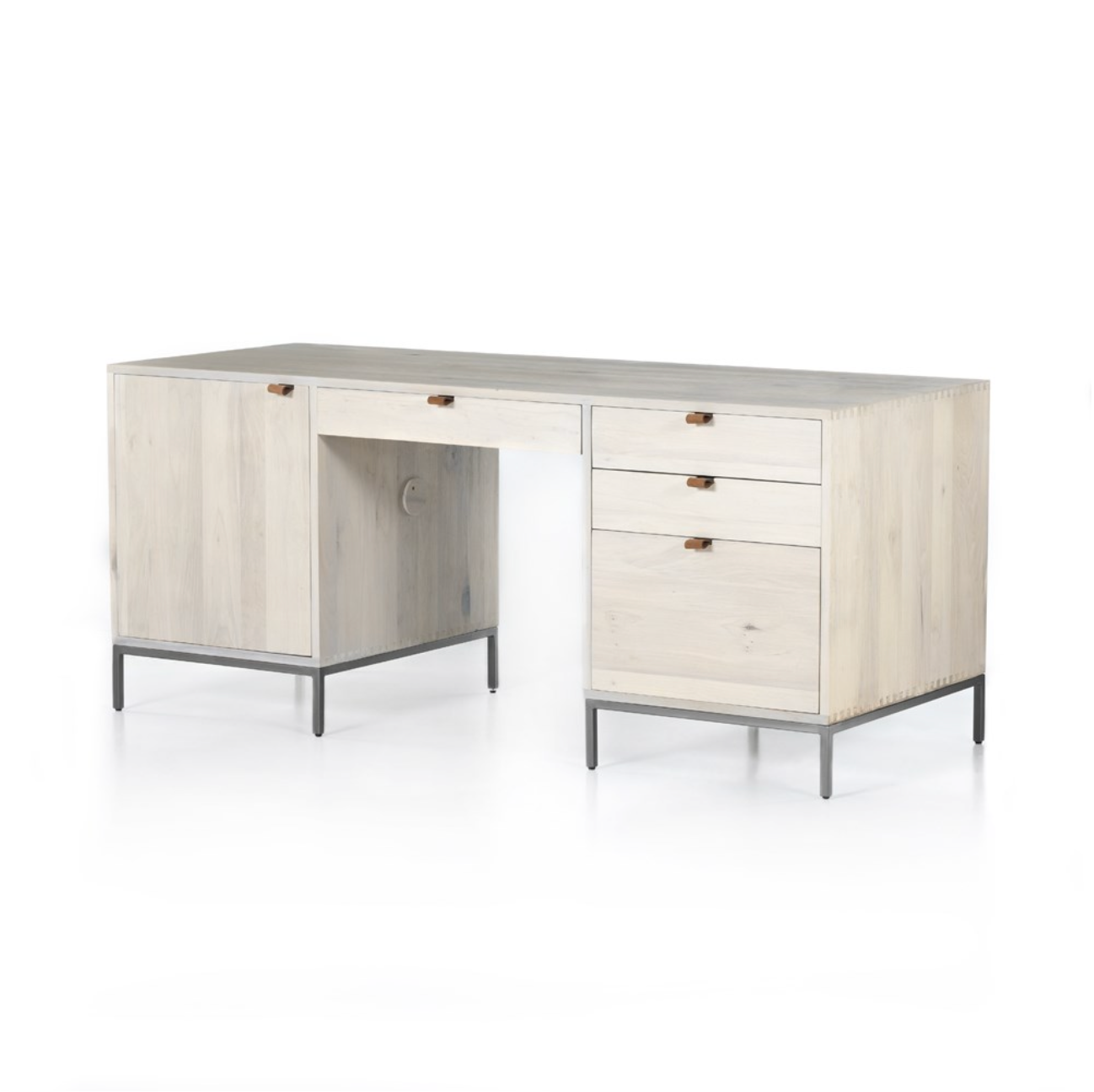 Paulo 70" Poplar Executive Desk - Dove