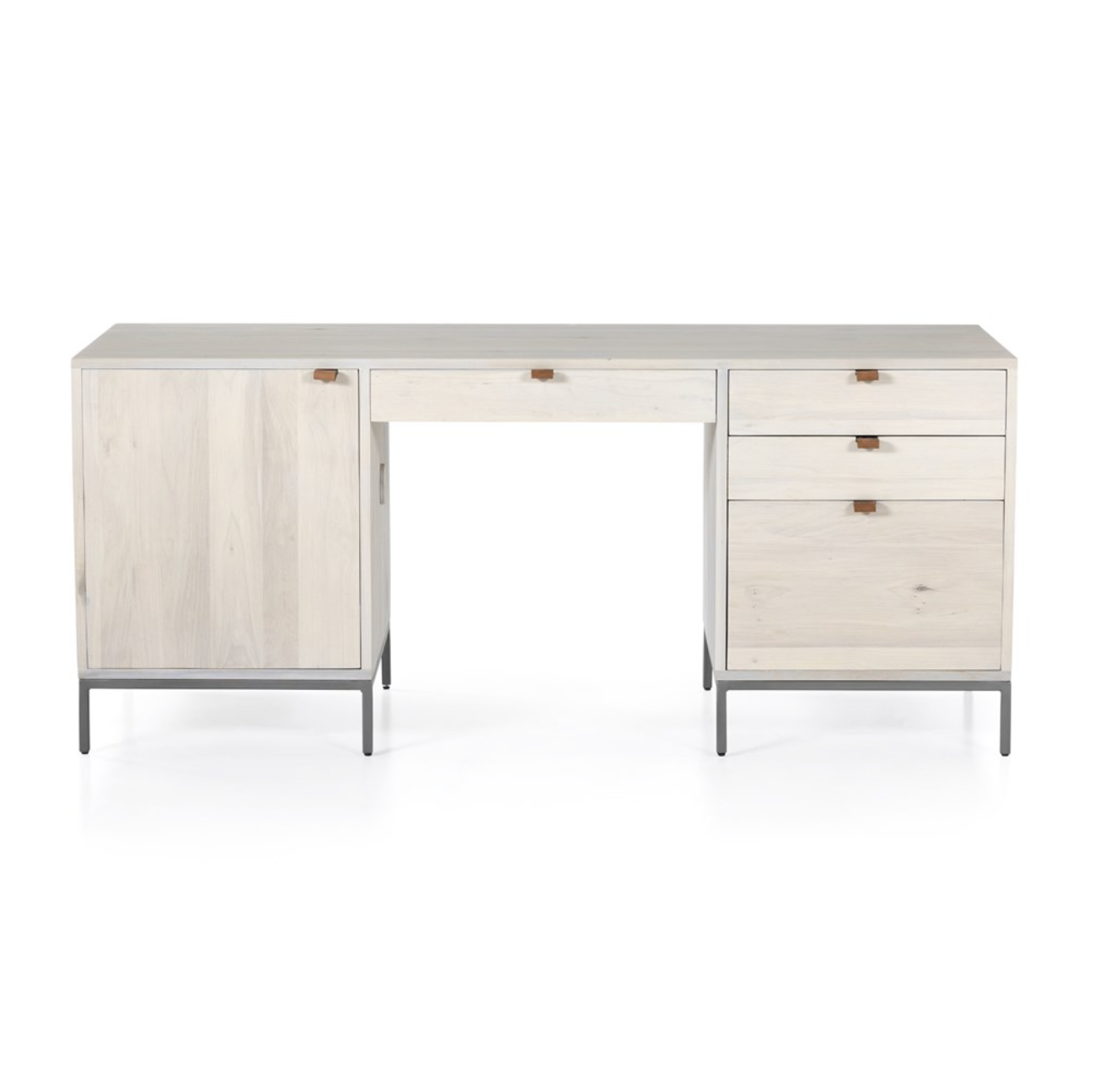 Paulo 70" Poplar Executive Desk - Dove
