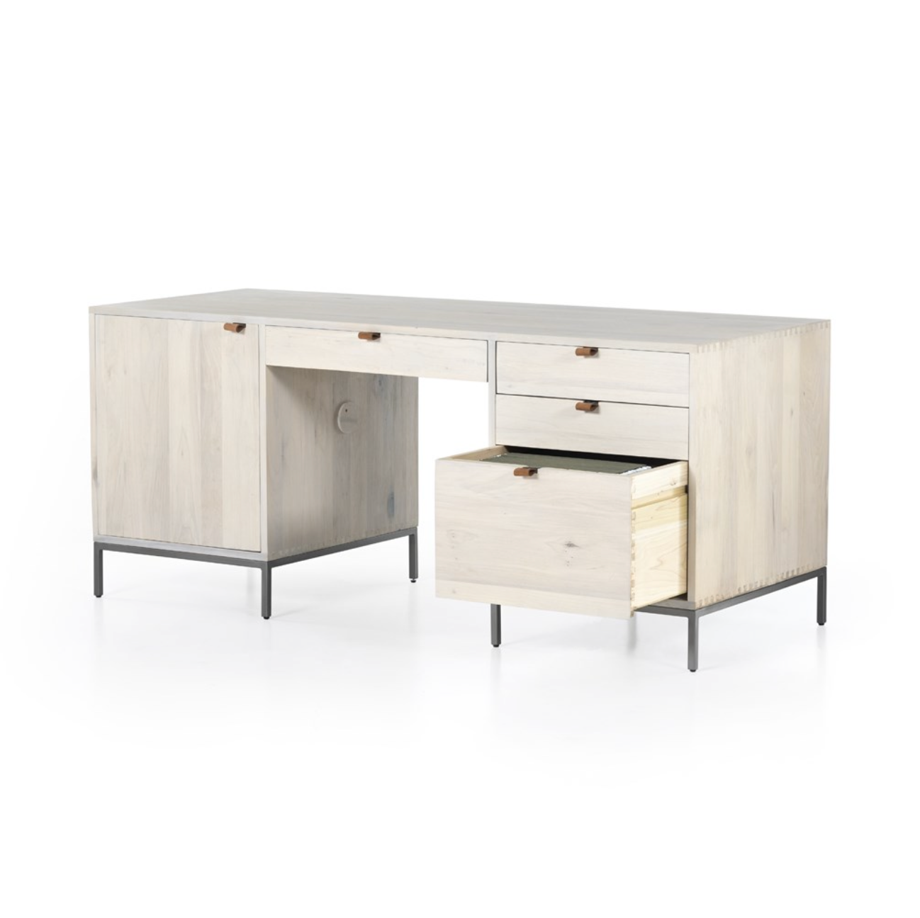 Paulo 70" Poplar Executive Desk - Dove