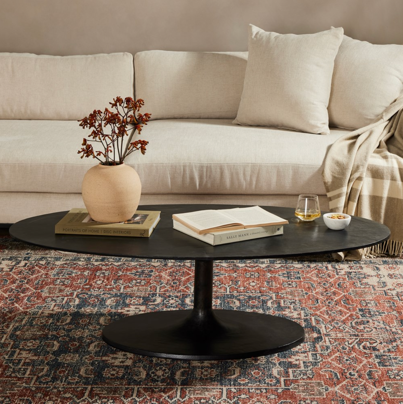 Simeon Oval Coffee Table - Black