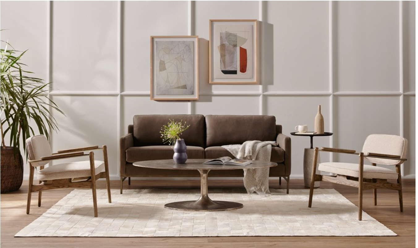 Simeon Oval Coffee Table - Antique Nickel