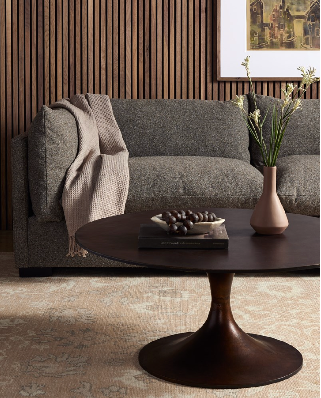 Simeon Round Coffee Table - Antique Rust