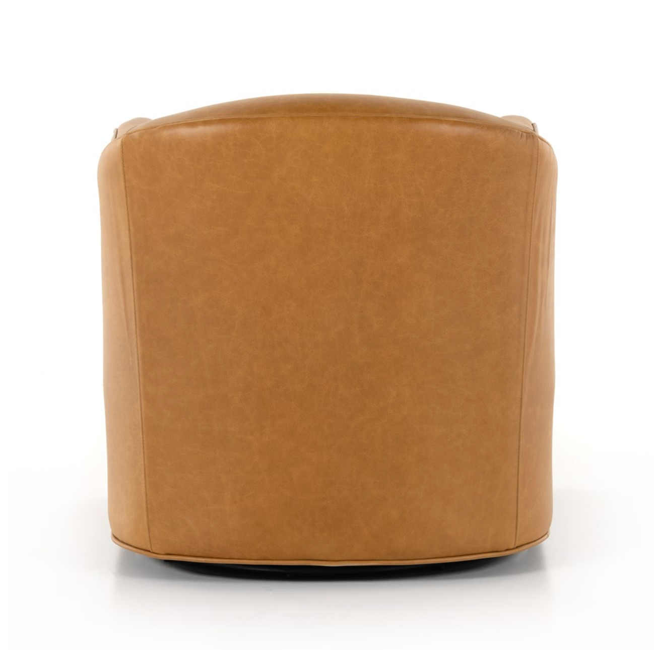 Quentin 27" Top Grain Leather Swivel Chair - Camel