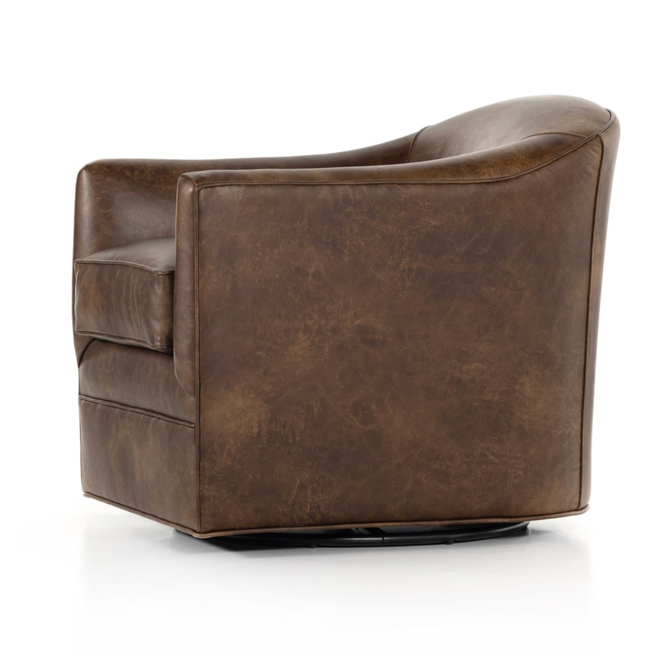 Quentin 27" Top Grain Leather Swivel Chair - Arvada Cigar