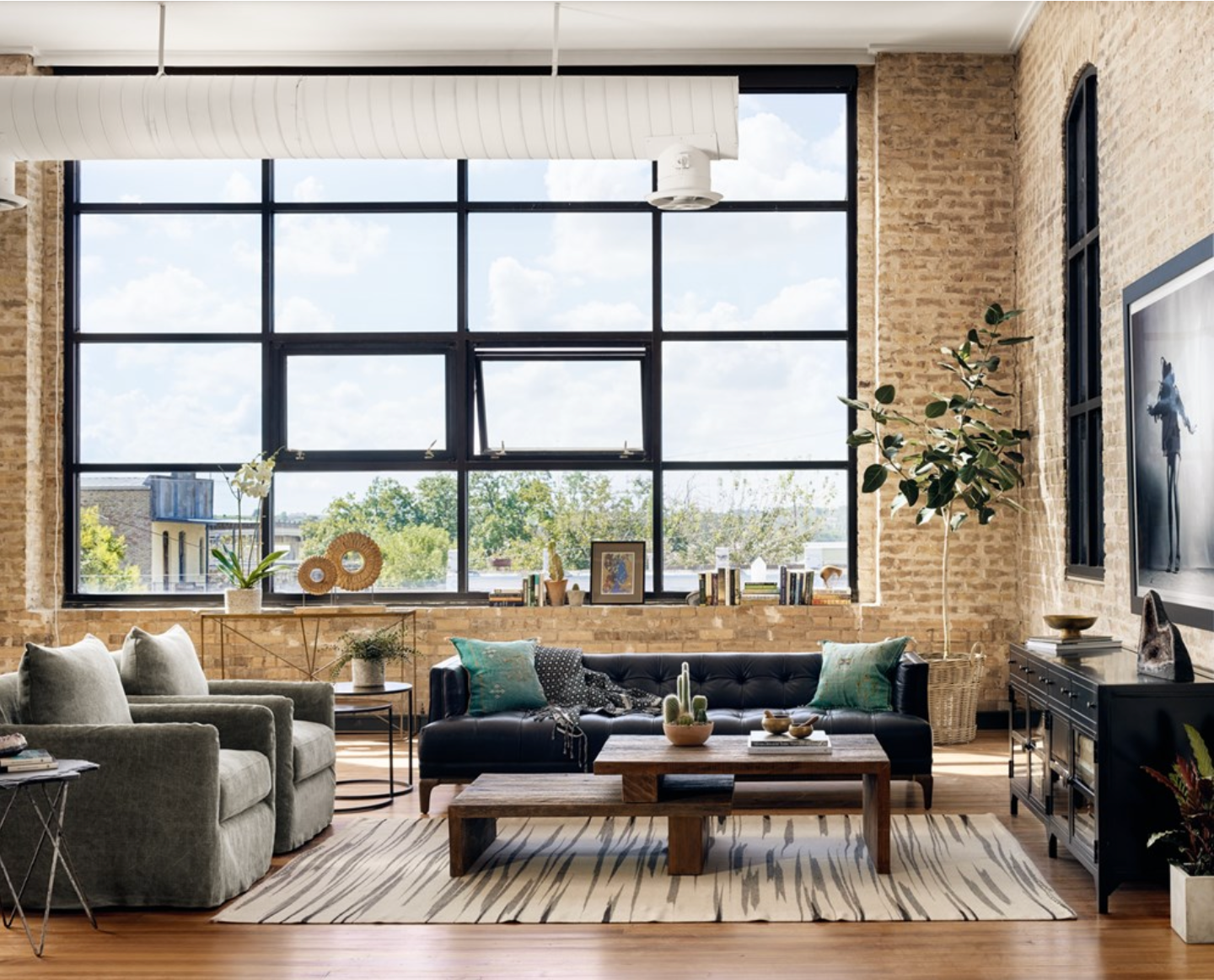 Dillon 91" Top Grain Leather Sofa - Black