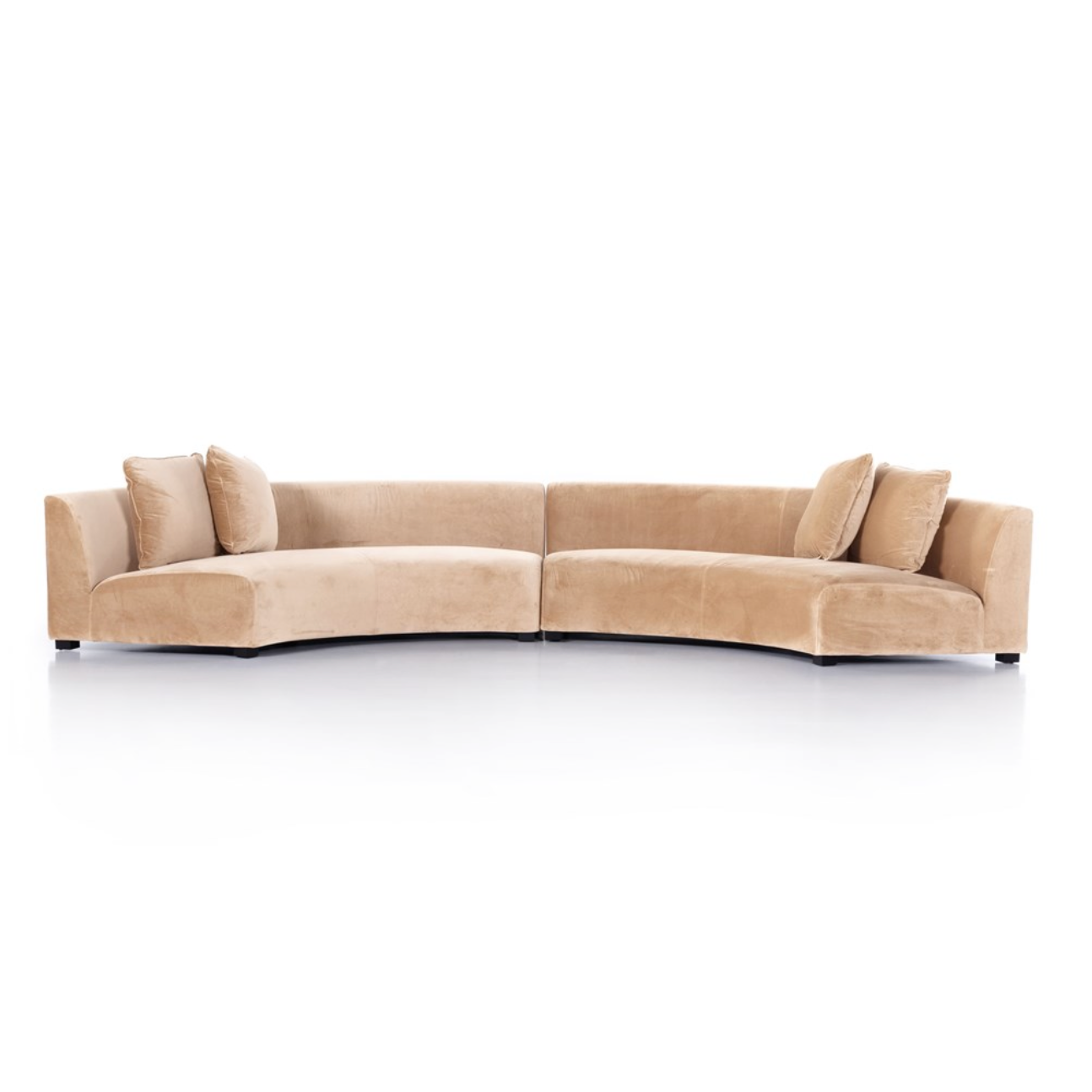 Rhonda 176" Curved Bench Seat Sectional - Camel