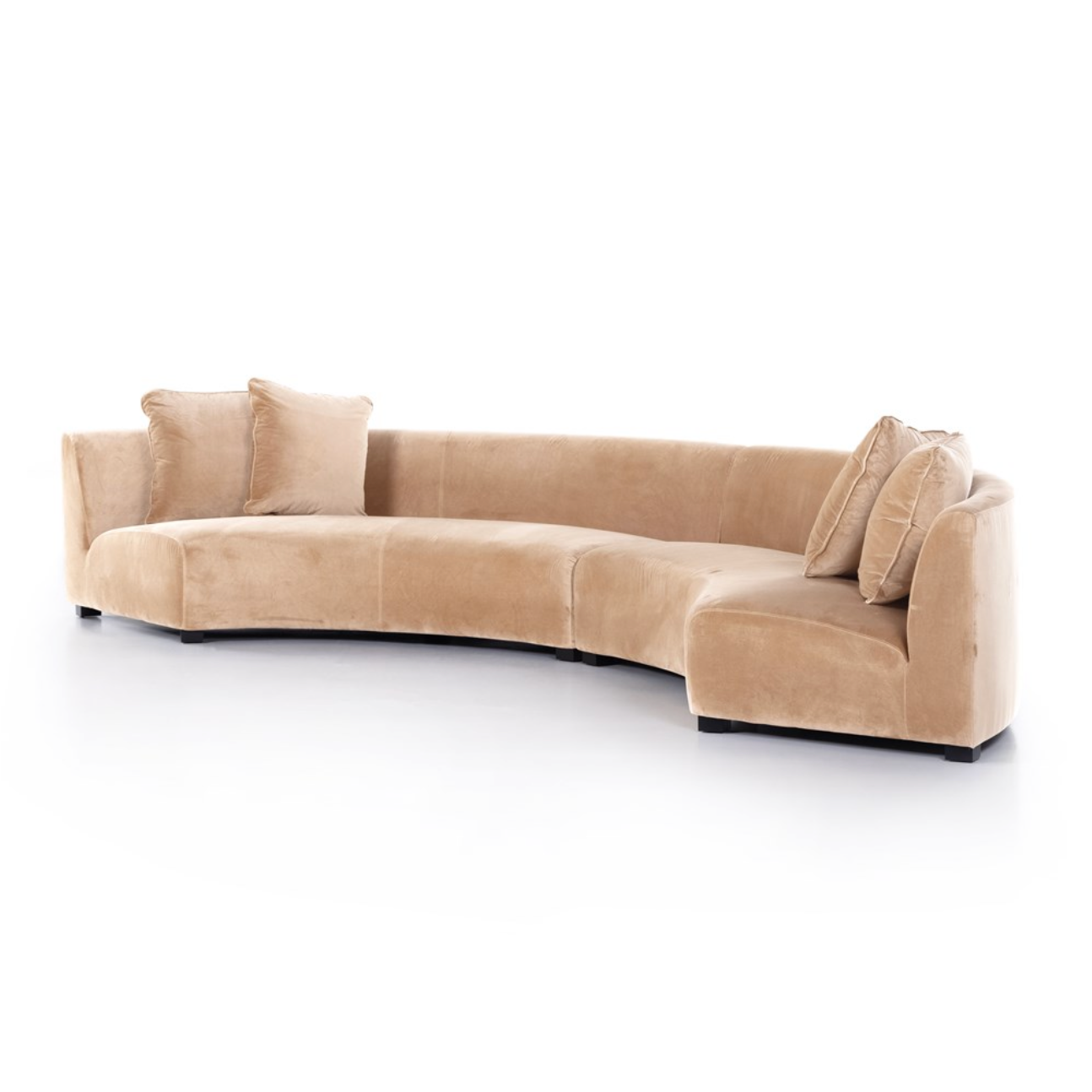 Rhonda 176" Curved Bench Seat Sectional - Camel