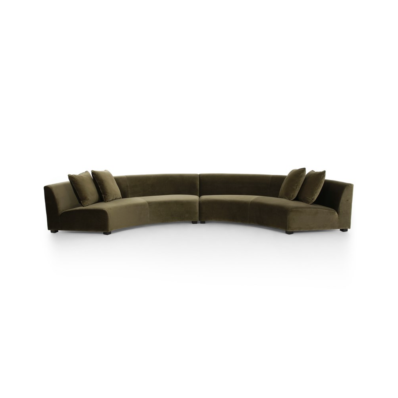 Rhonda 176" Curved Bench Seat Sectional - Olive