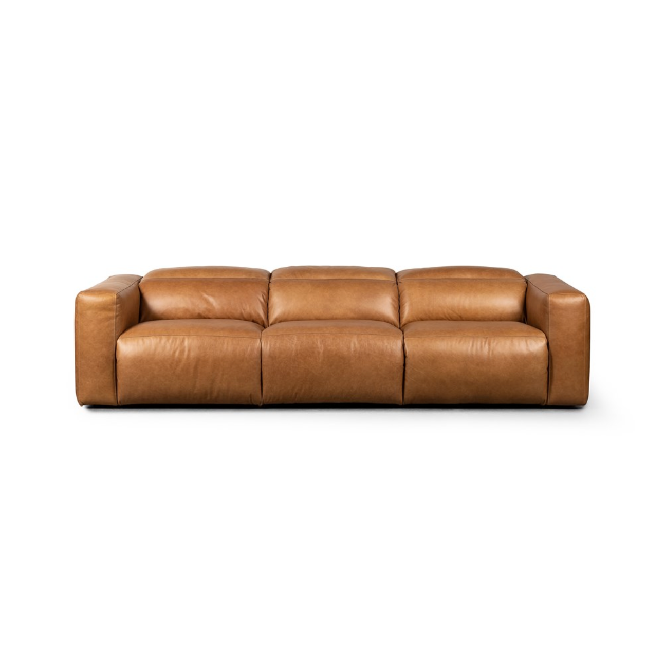 Riley 3 Cushion Top Grain Leather Power Reclining Sofa - Butterscotch