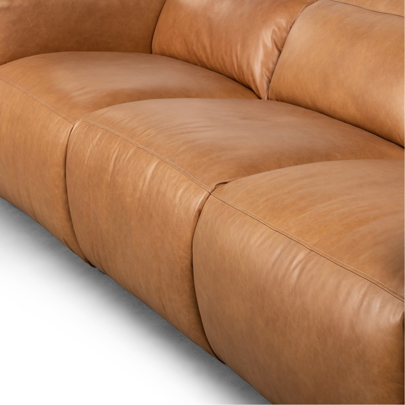 Riley 3 Cushion Top Grain Leather Power Reclining Sofa - Butterscotch