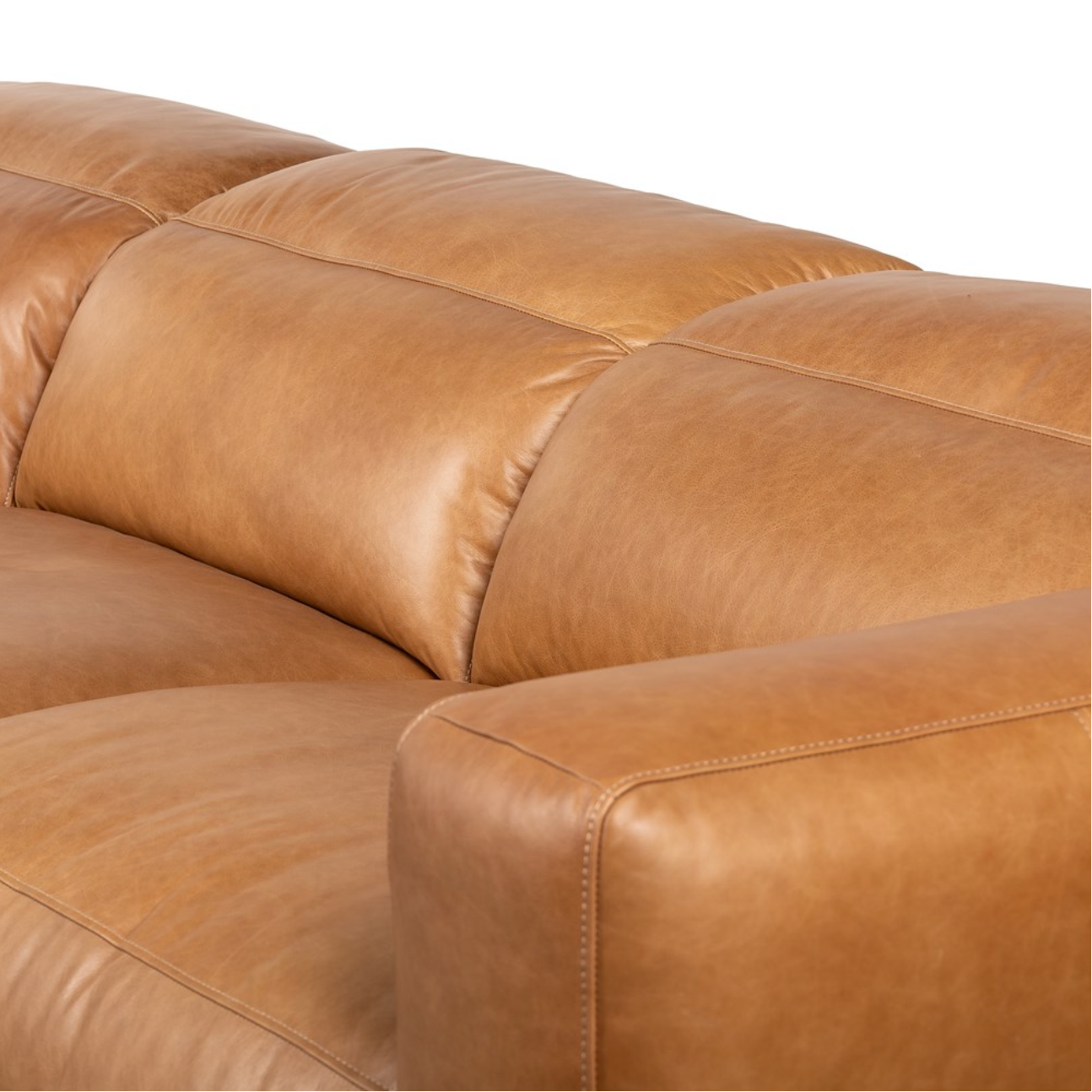 Riley 3 Cushion Top Grain Leather Power Reclining Sofa - Butterscotch