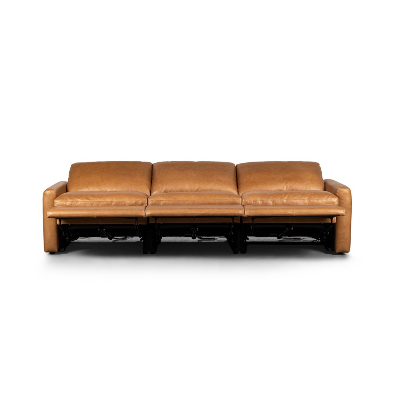 Timothy 111" 3 Cushion Power Reclining Top Grain Leather Sofa - Butterscotch