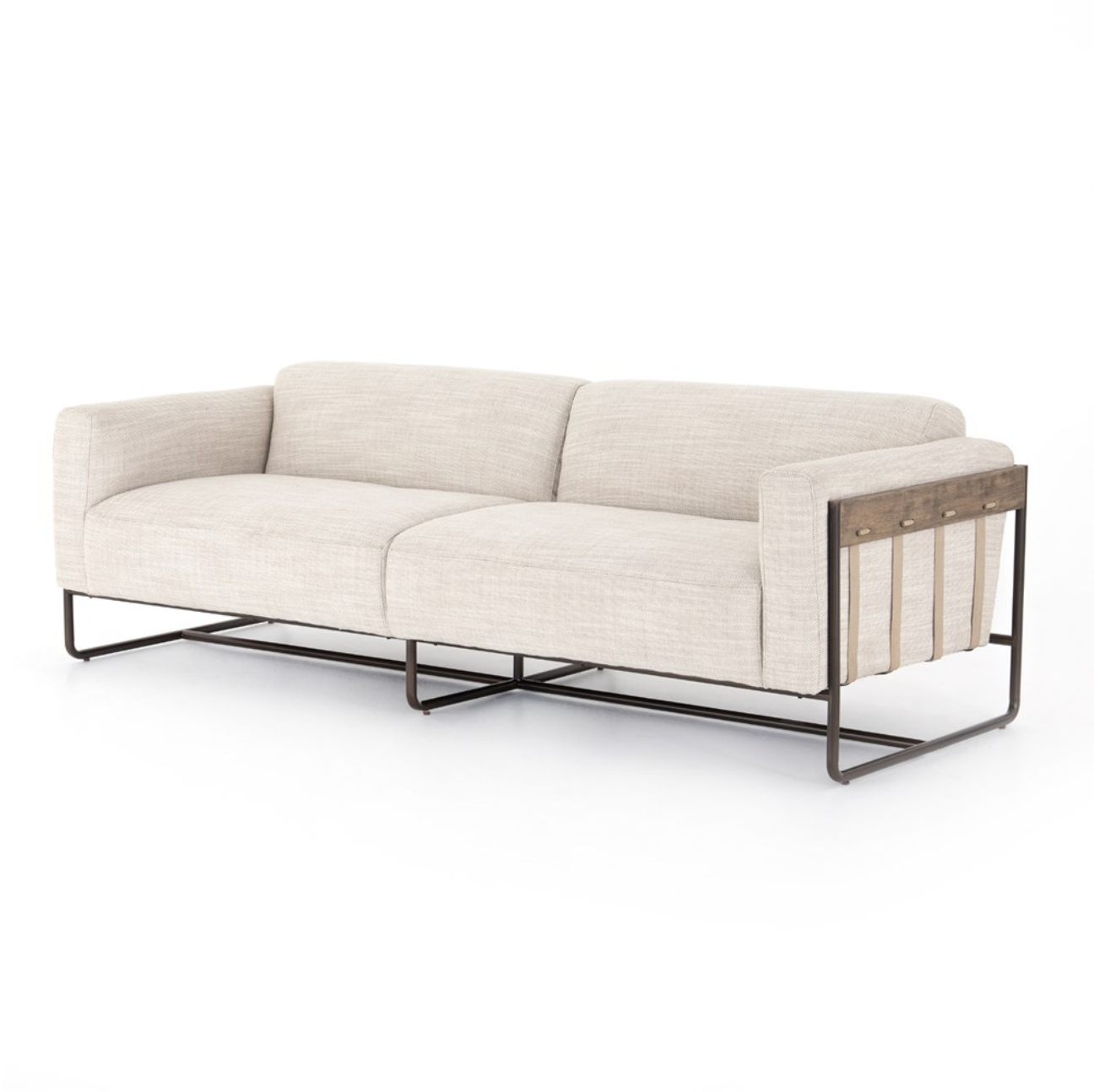 Elle 91" 2 Cushion Sofa - Iron + Performance Taupe