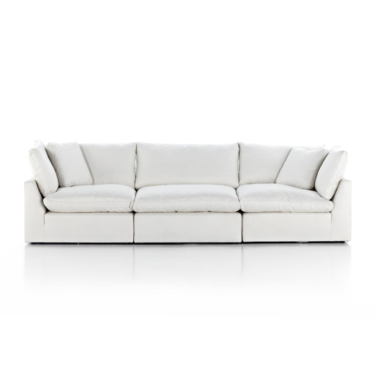 Stanton 125" 3 Cushion Modular Sofa - Performance Ivory