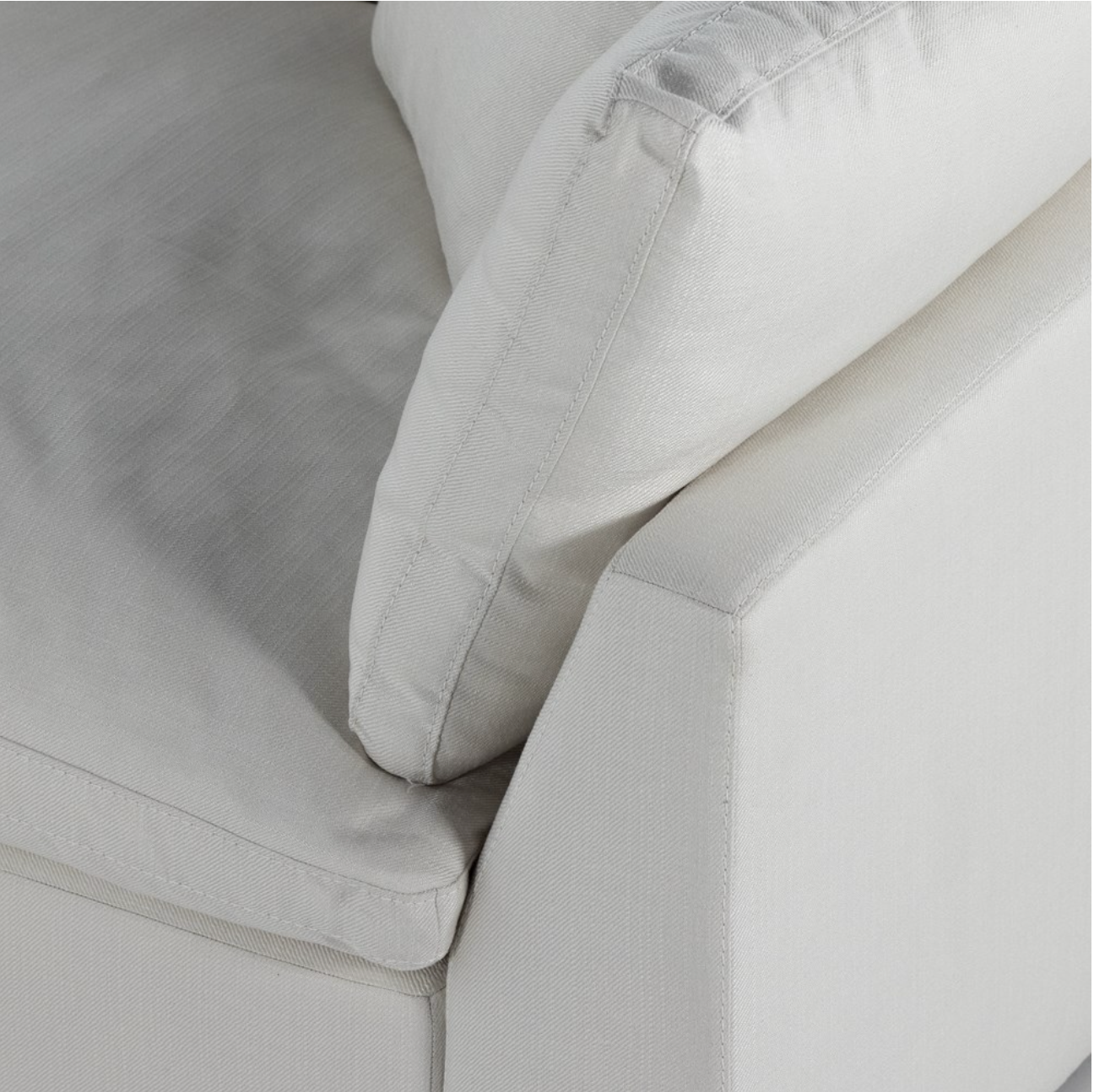 Stanton 125" 3 Cushion Modular Sofa - Performance Ivory