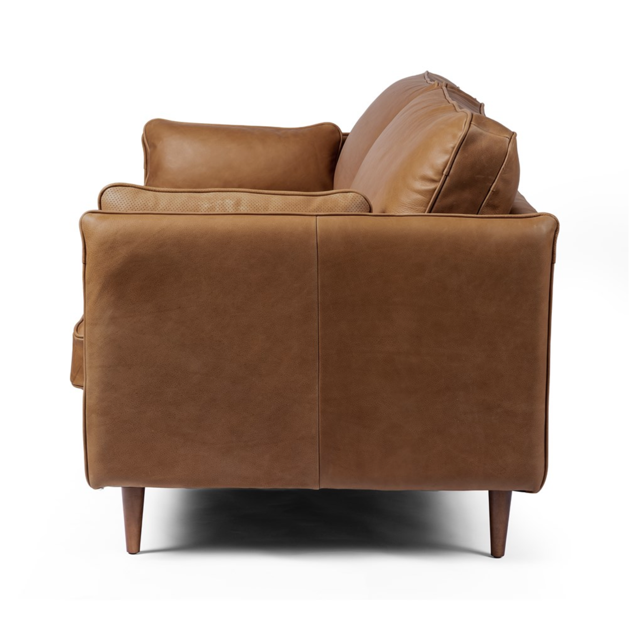 Rhett 76" Top Grain Leather 2 Cushion Sofa - Cognac