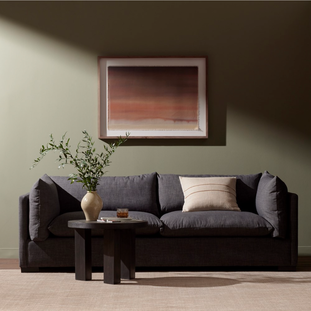 Luna 90" 2 Cushion Sofa - Charcoal