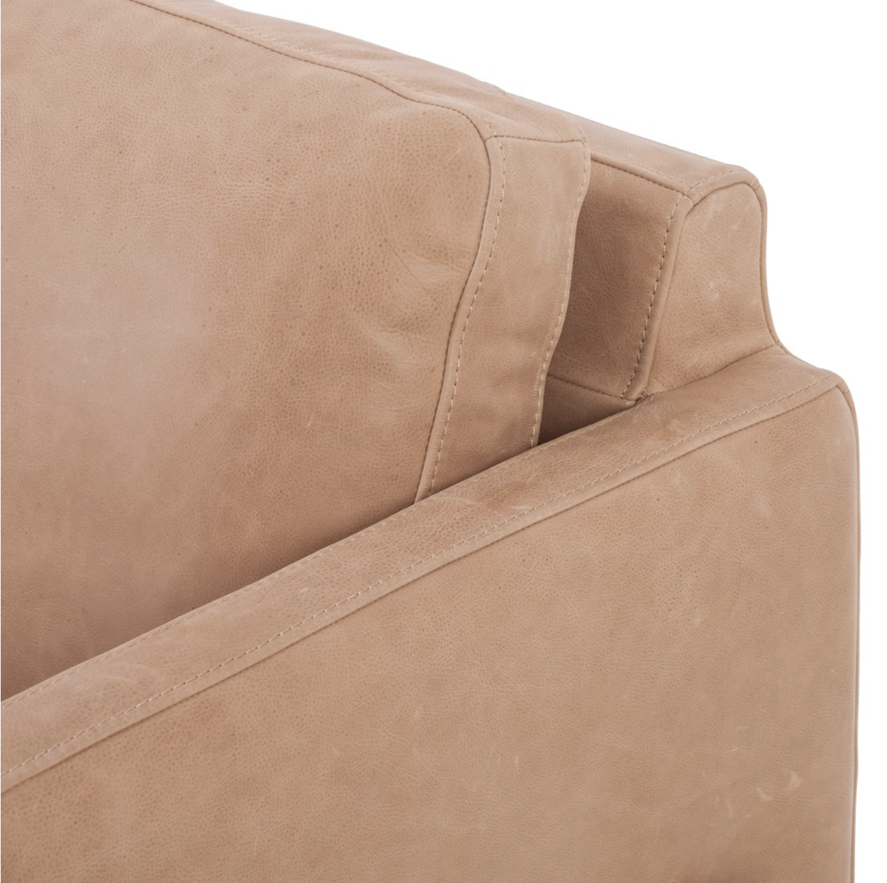 Chasity 84" Top Grain Leather 2 Cushion Sofa - Palermo Nude