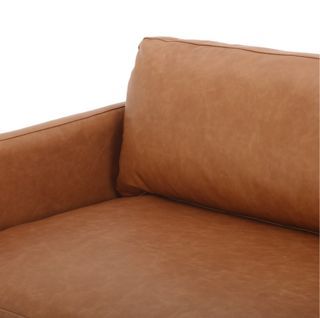 Chastity 84" Top Grain Leather 2 Cushion Sofa - Butterscotch