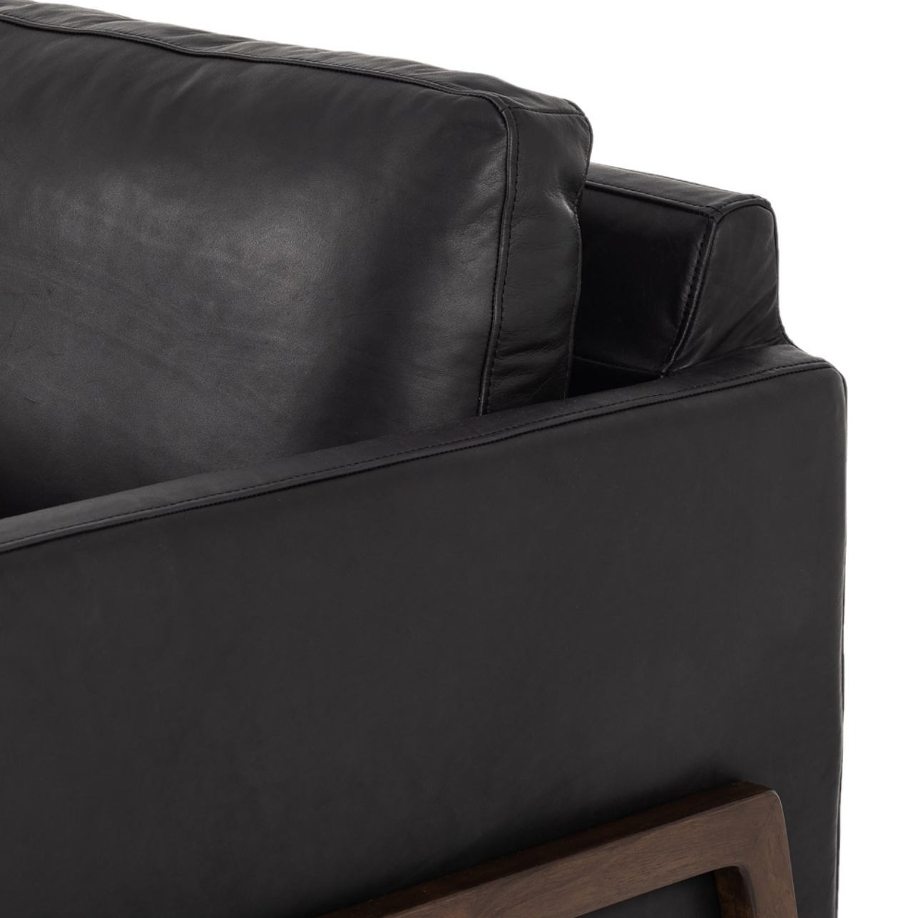 Chastity 84" Top Grain Leather 2 Cushion Sofa - Heirloom Black
