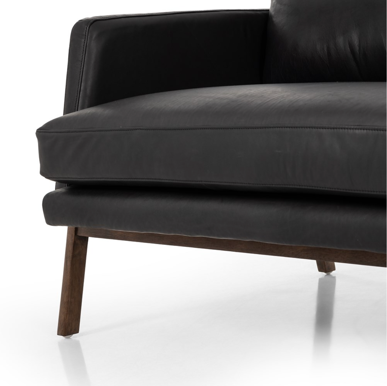 Chastity 84" Top Grain Leather 2 Cushion Sofa - Heirloom Black