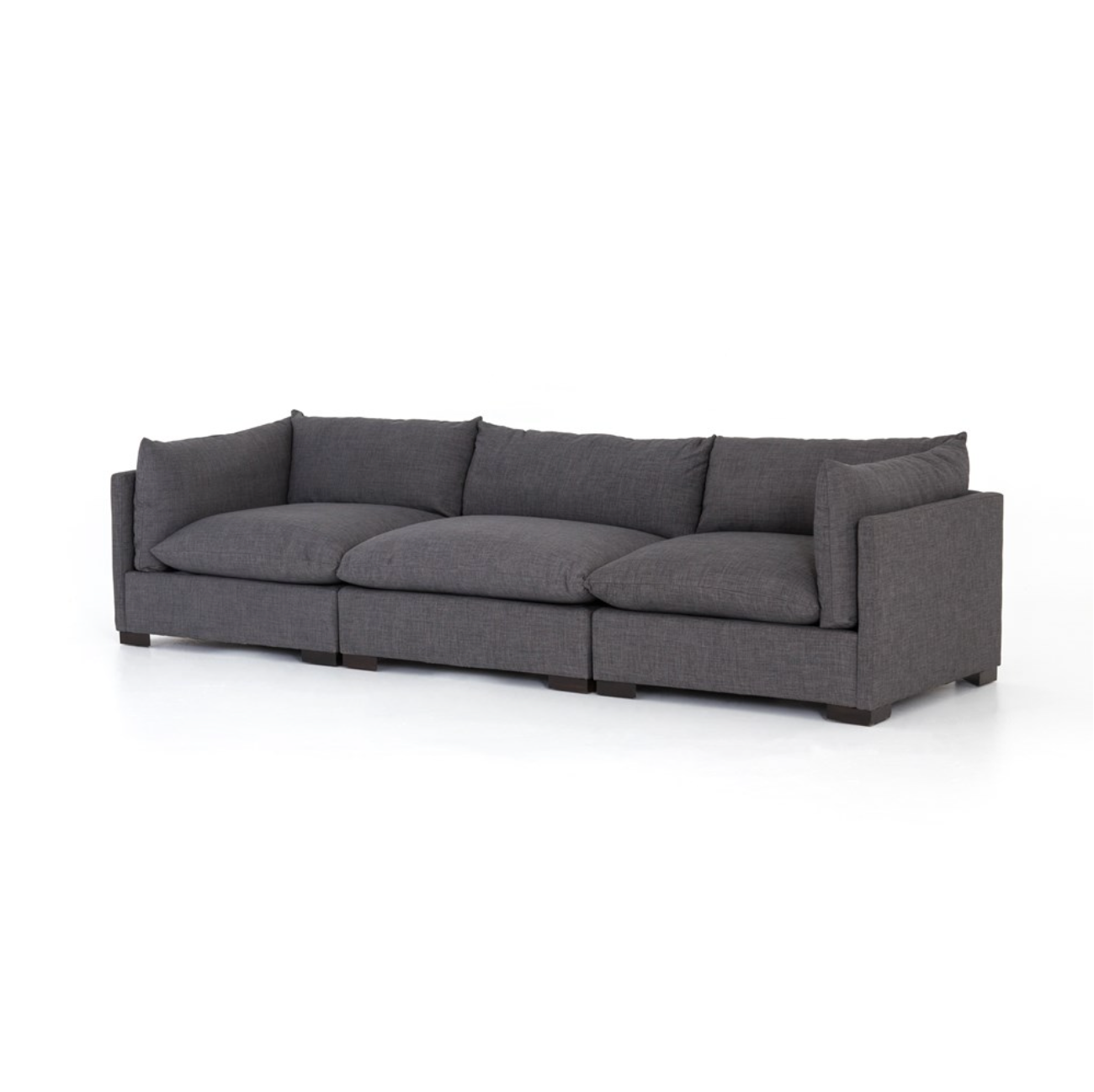 Elia 117" 3 Cushion Modular Sofa - Performance Charcoal