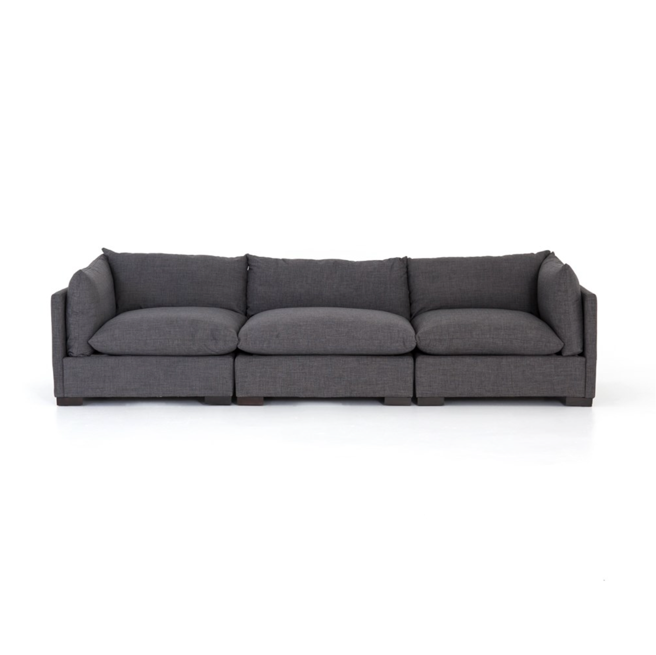 Elia 117" 3 Cushion Modular Sofa - Performance Charcoal