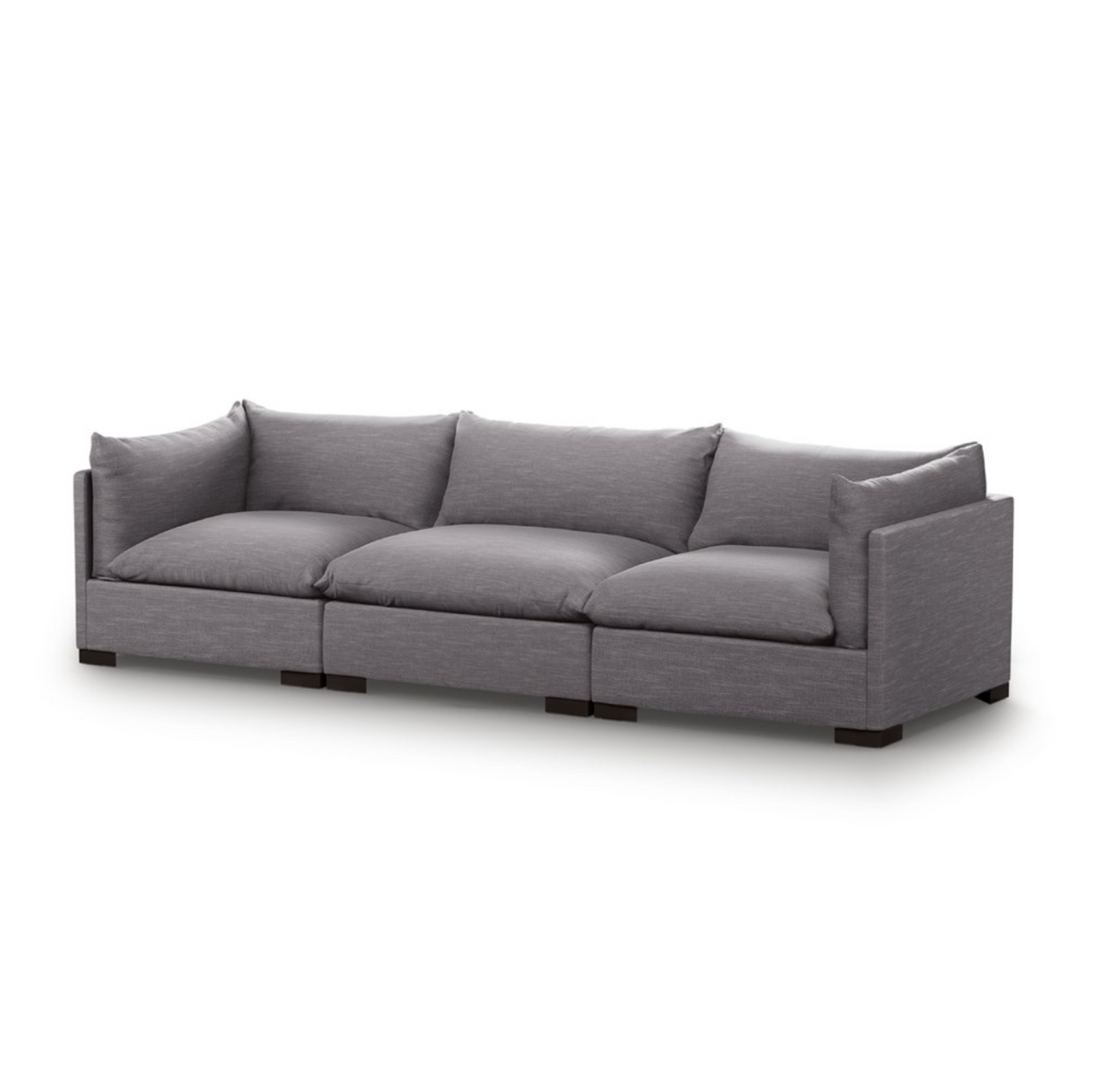 Auriella 117" 3 Cushion Modular Sectional - Silver