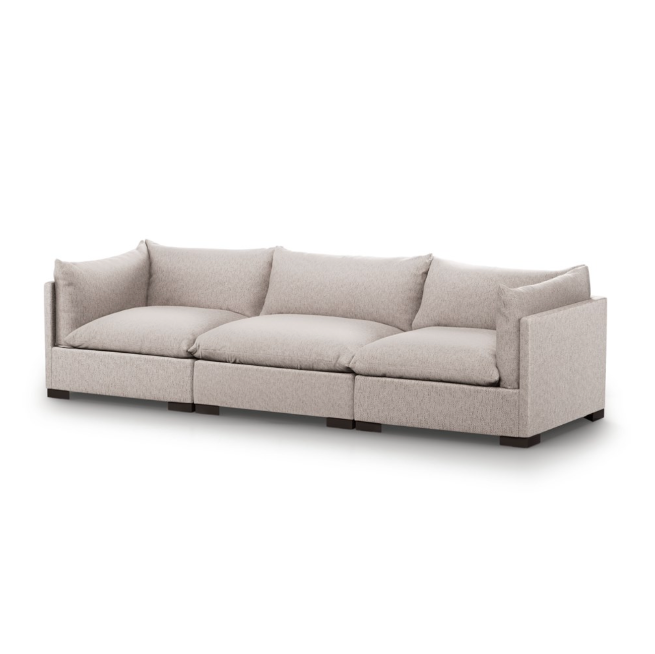 Elia 117" 3 Cushion Modular Sofa - Perfomance Pebble
