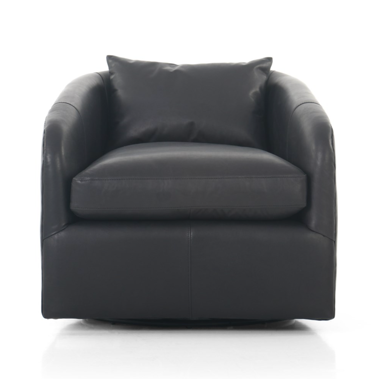 Tapanga 32" Top Grain Leather Swivel Chair - Heirloom Black