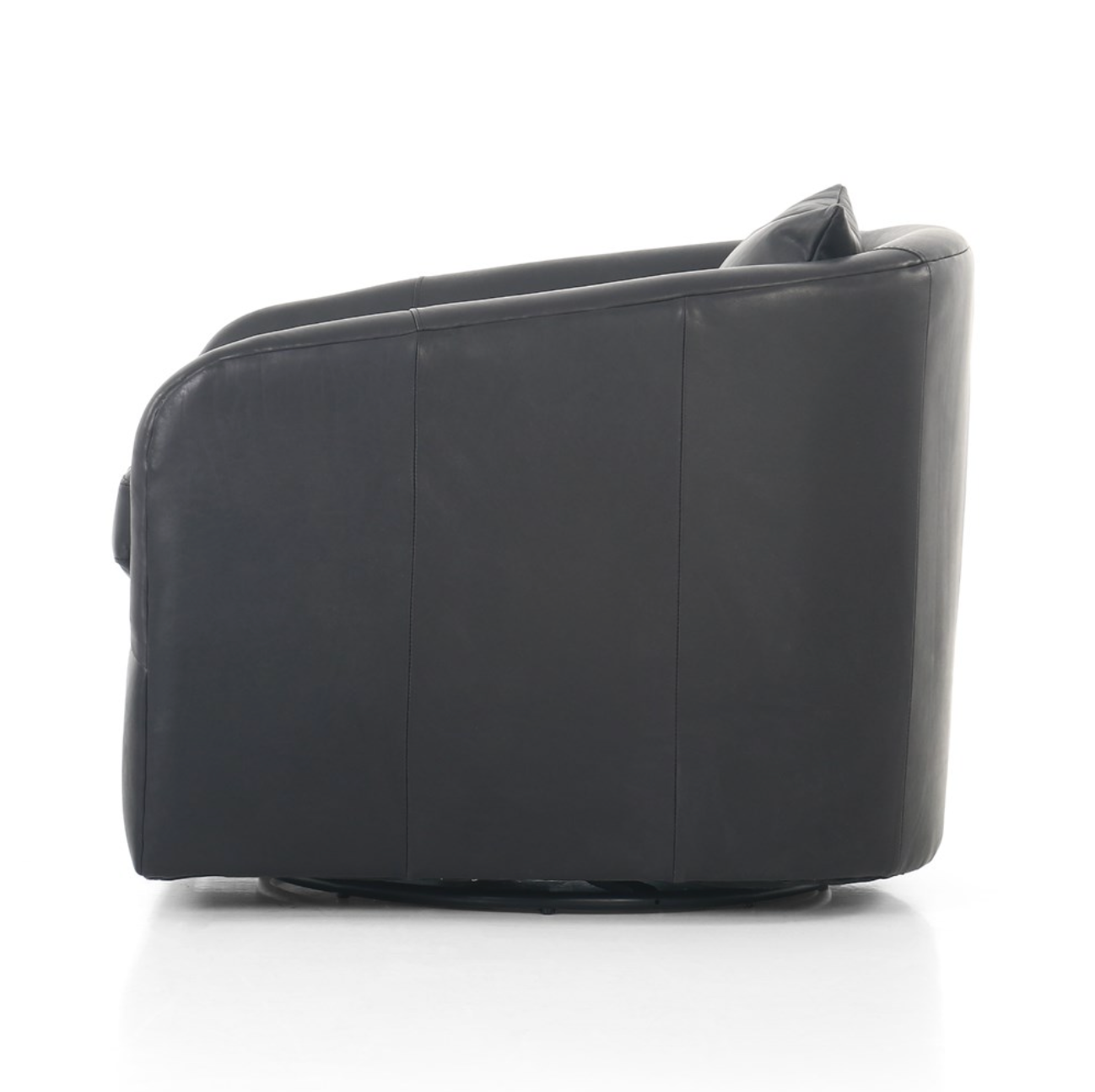 Tapanga 32" Top Grain Leather Swivel Chair - Heirloom Black