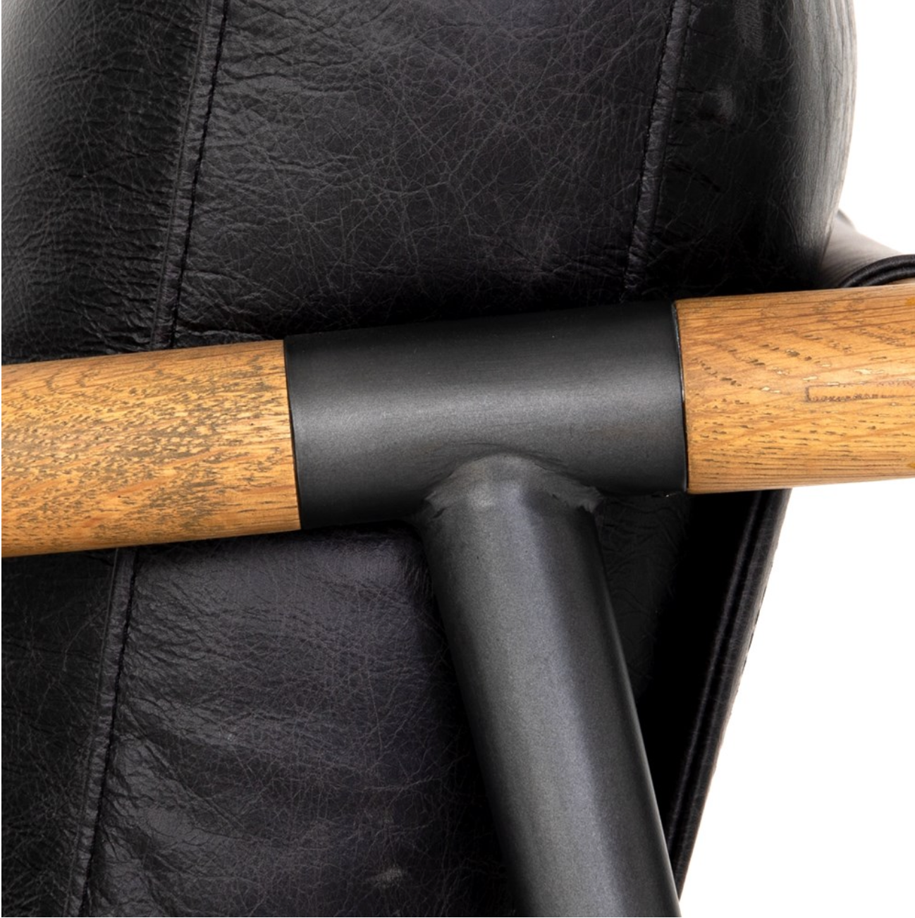 Raymond 28" Top Grain Leather Occasional Chair - Black