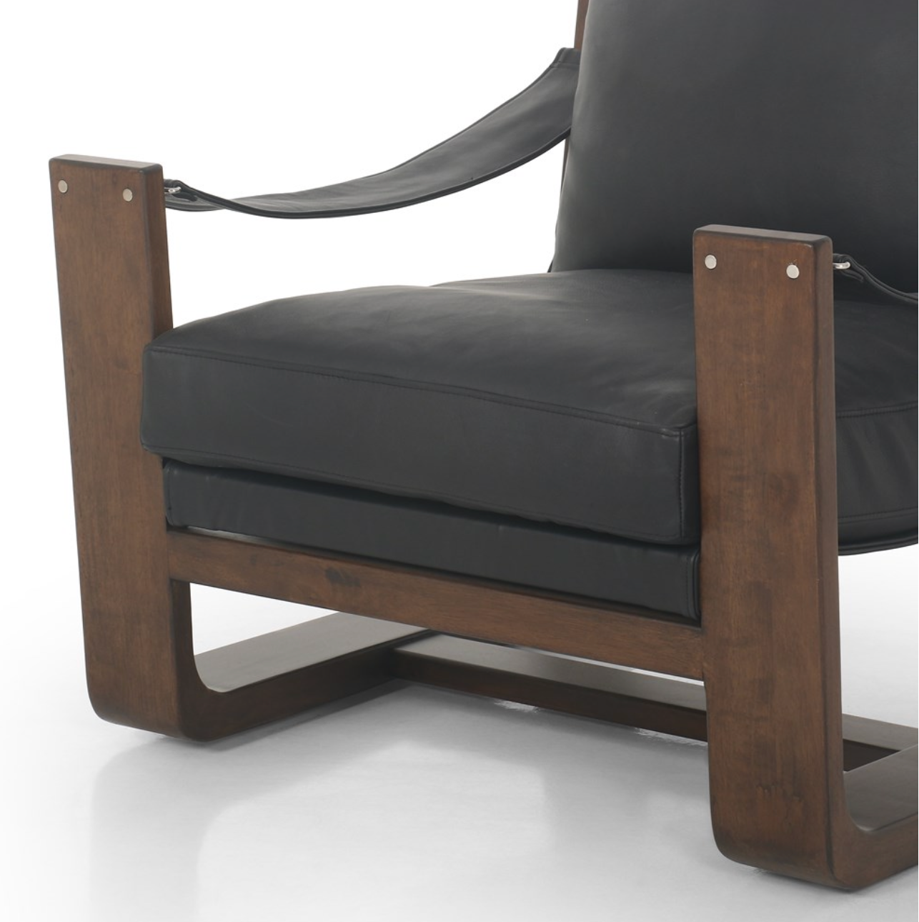 Jordana 33" Top Grain Leather Occasional Chair - Black