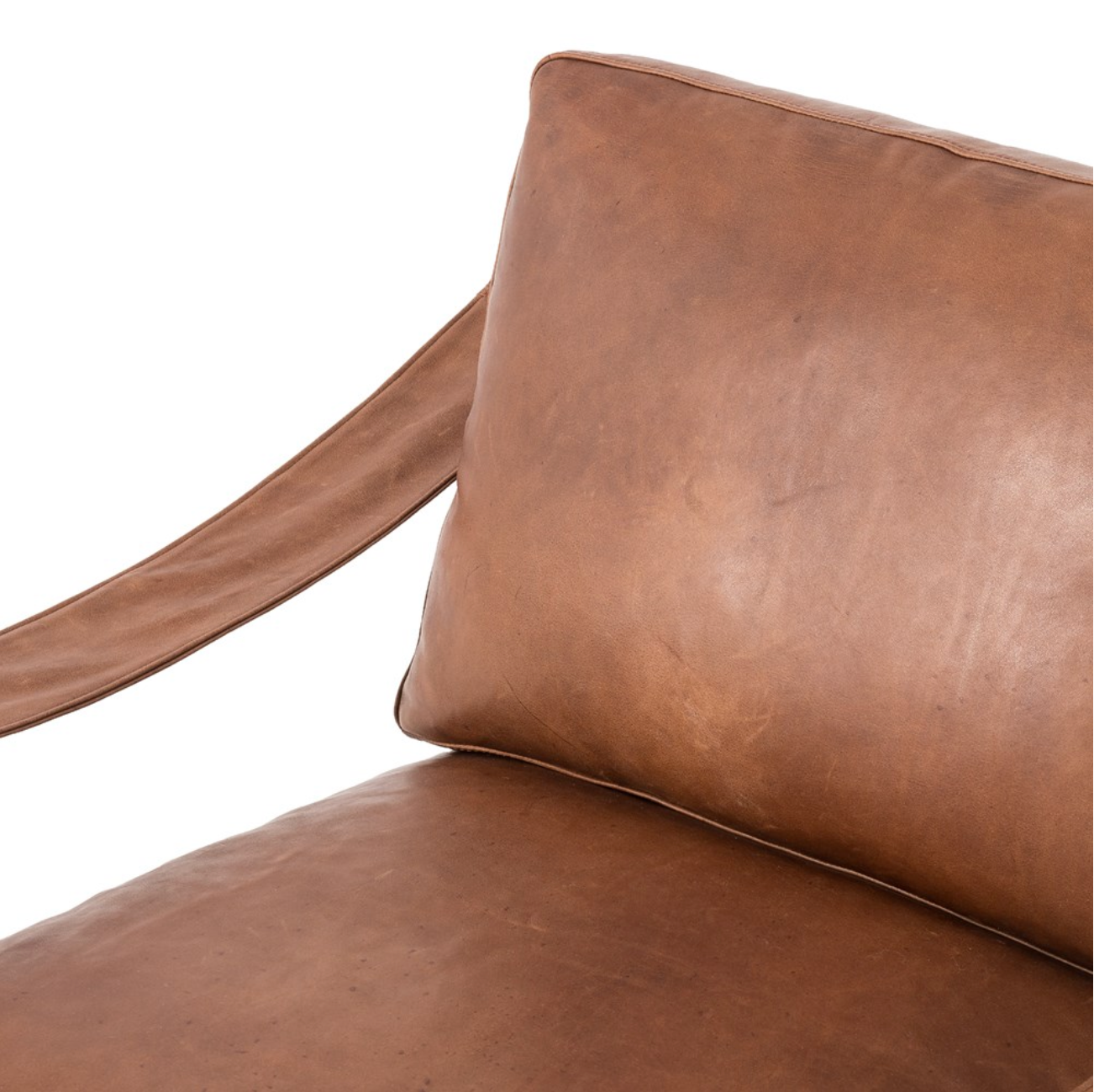 Jordana 33" Top Grain Leather Occasional Chair - Heirloom Sienna