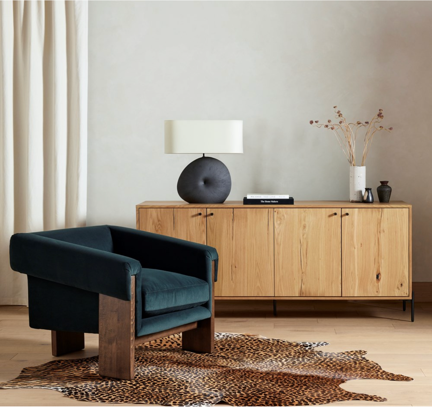 Cade 35" Occasional Chair - Velvet Smoke