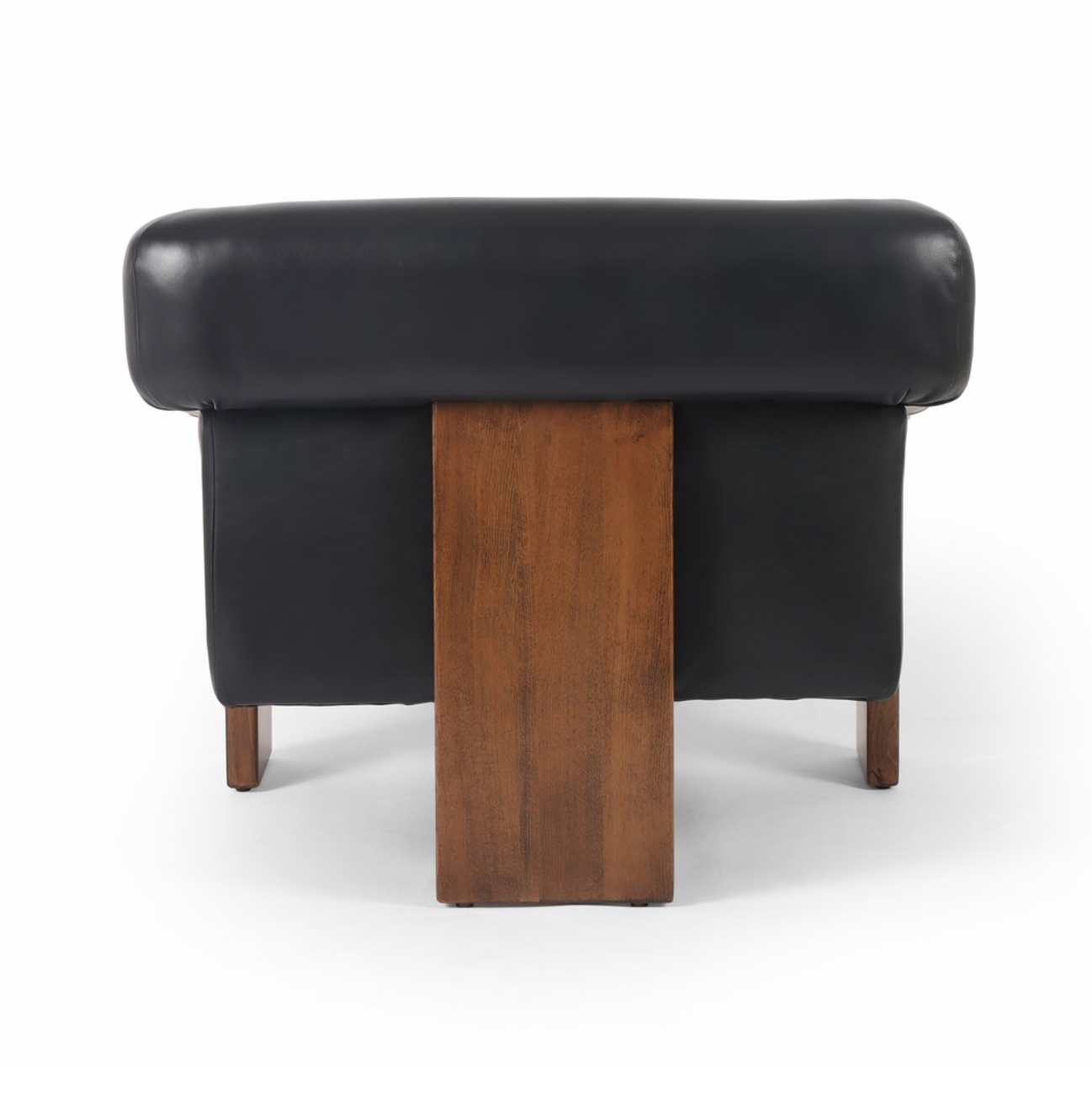 Cade 35" Top Grain Leather Occasional Chair - Black